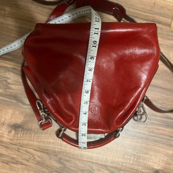 Cécile & Jeanne Paris Red Leather Vintage Doctor Bag Top Handle Crossbody Chic - Picture 11 of 13